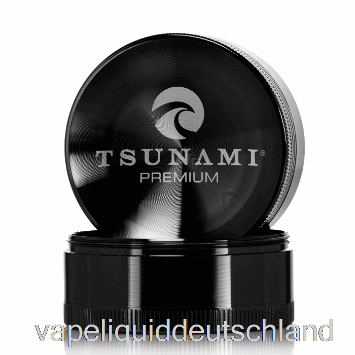 Tsunami 2,4 Zoll 4-teiliger Versunkener Top-Grinder Schwarz (63 Mm) Vape Deutschland